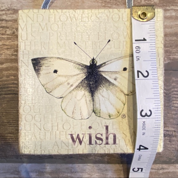 Butterfly Wish Burlap Hanging Tile  Nature’s Journey by Marjolein - Picture 5 of 11